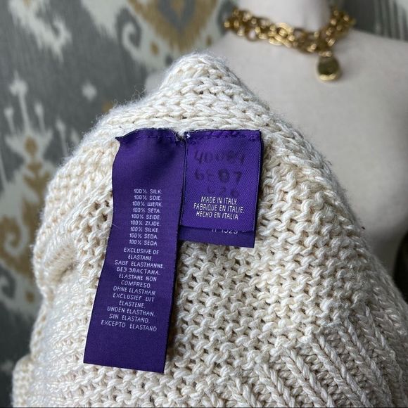 Ralph Lauren Pre Fall ‘15 Collection Ivory Italian Silk Fringe Tunic Sweater - Picture 16 of 16